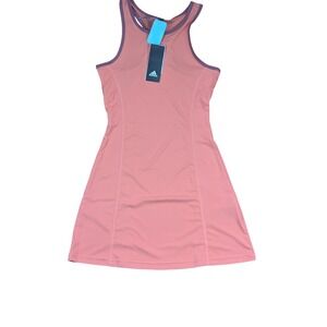 Adidas Girls 10 12 Tennis Dress Coral Pink Sleeveless Athleisure Summer Running